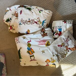 Pottery Barn Kids Grinch Flannel double bed sheets